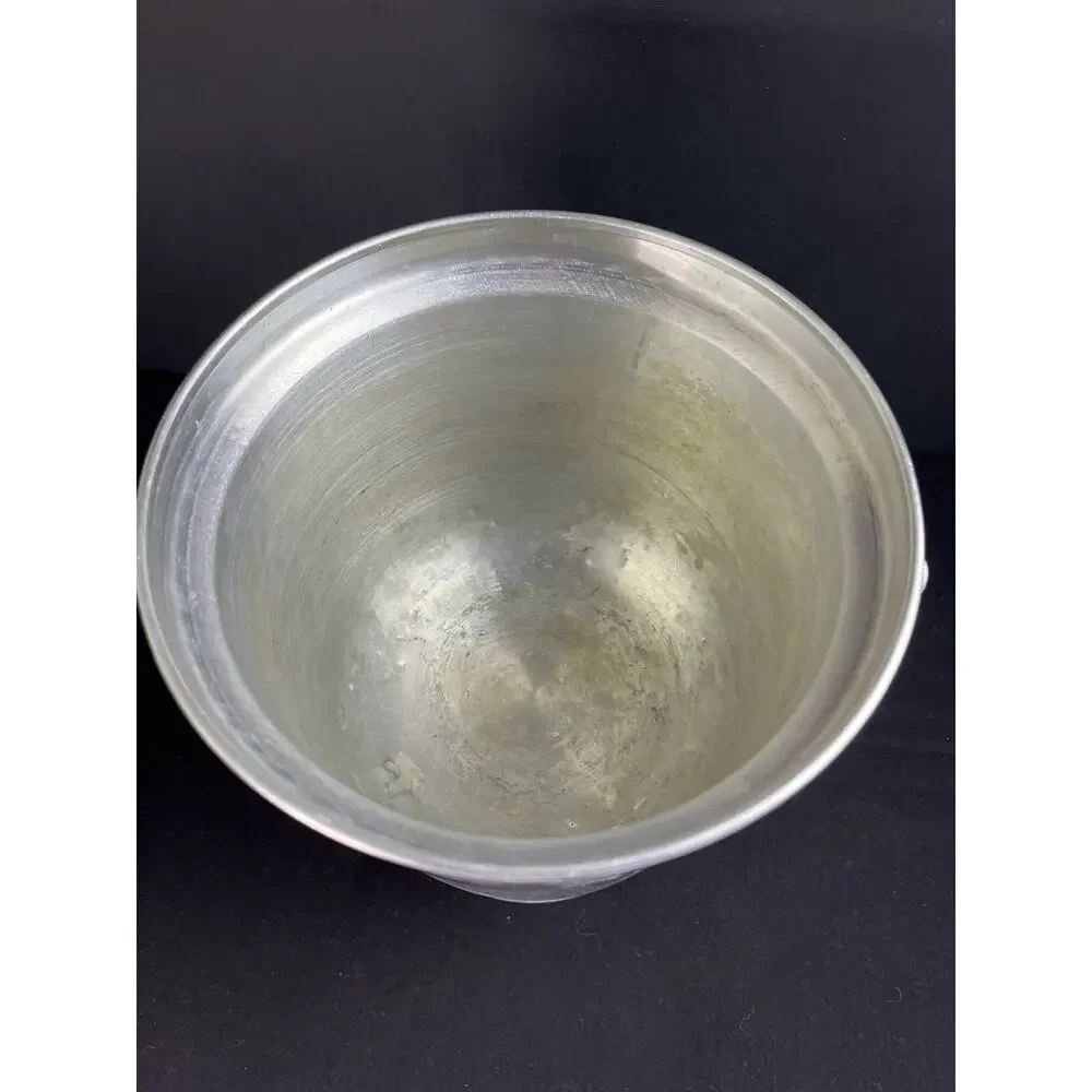 VTG Mid-Century NASCO Italy Ice Bucket Aluminum Ice Bucket Teak Handle No Lid